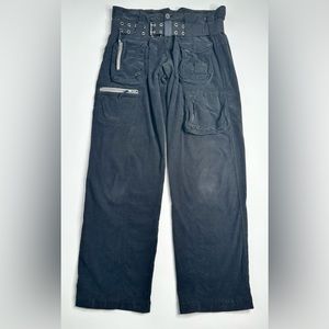 Pete & Greta Cargo Pants Womens 4 Black Utility Belted Johnny Was Y2K